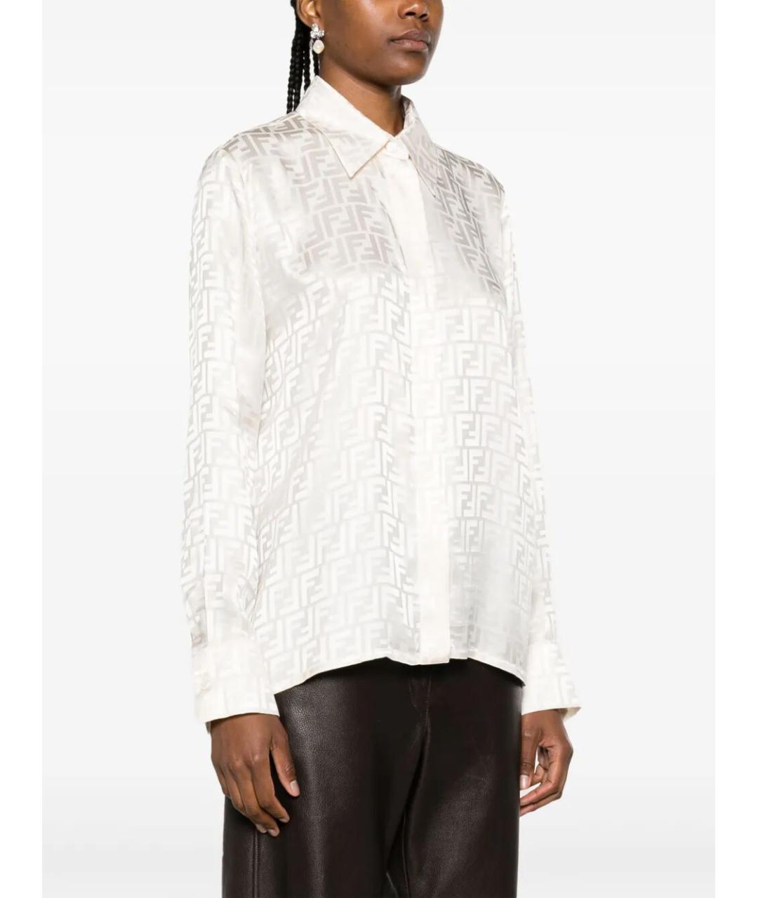 FENDI Белая шелковая рубашка, фото 3