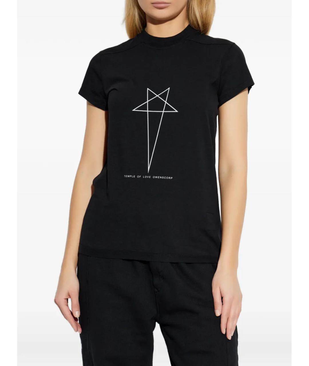 RICK OWENS DRKSHDW Черная хлопковая футболка, фото 3