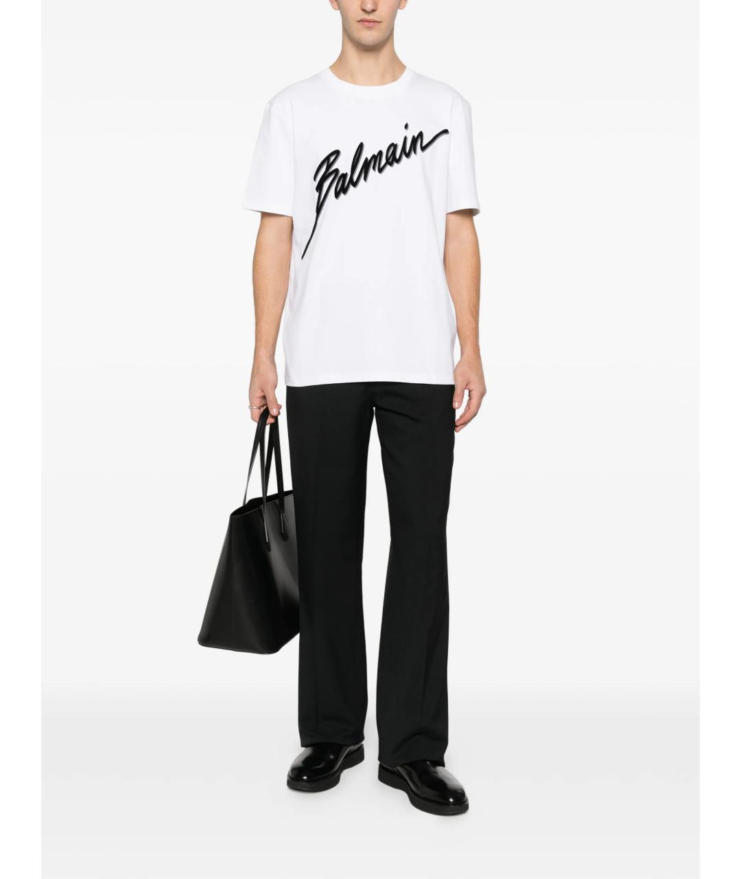 BALMAIN Белая хлопковая футболка, фото 2