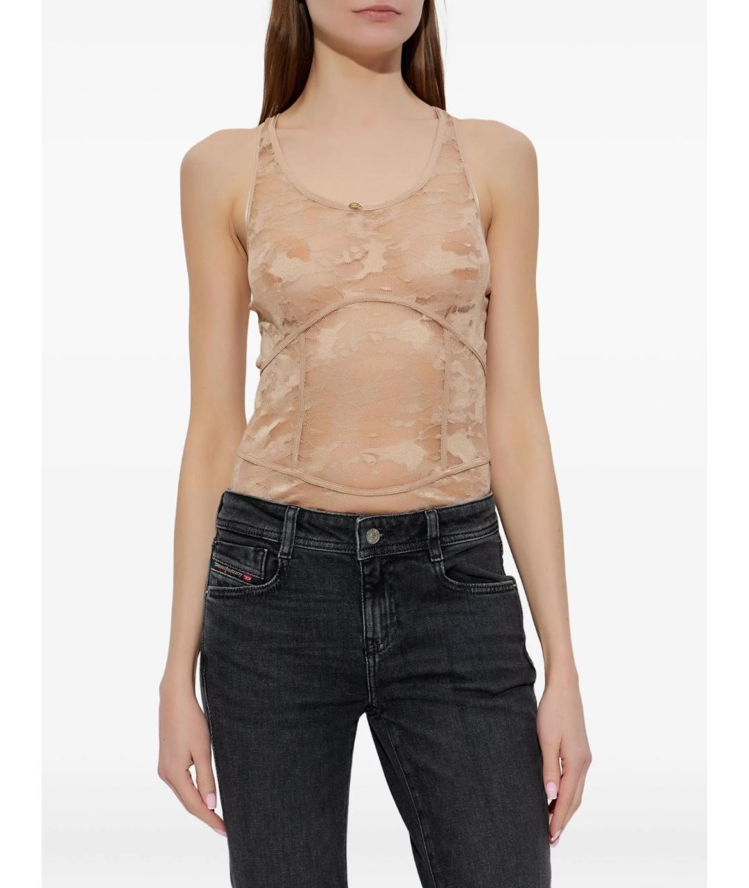 DIESEL Бежевое полиамидовое боди, фото 3