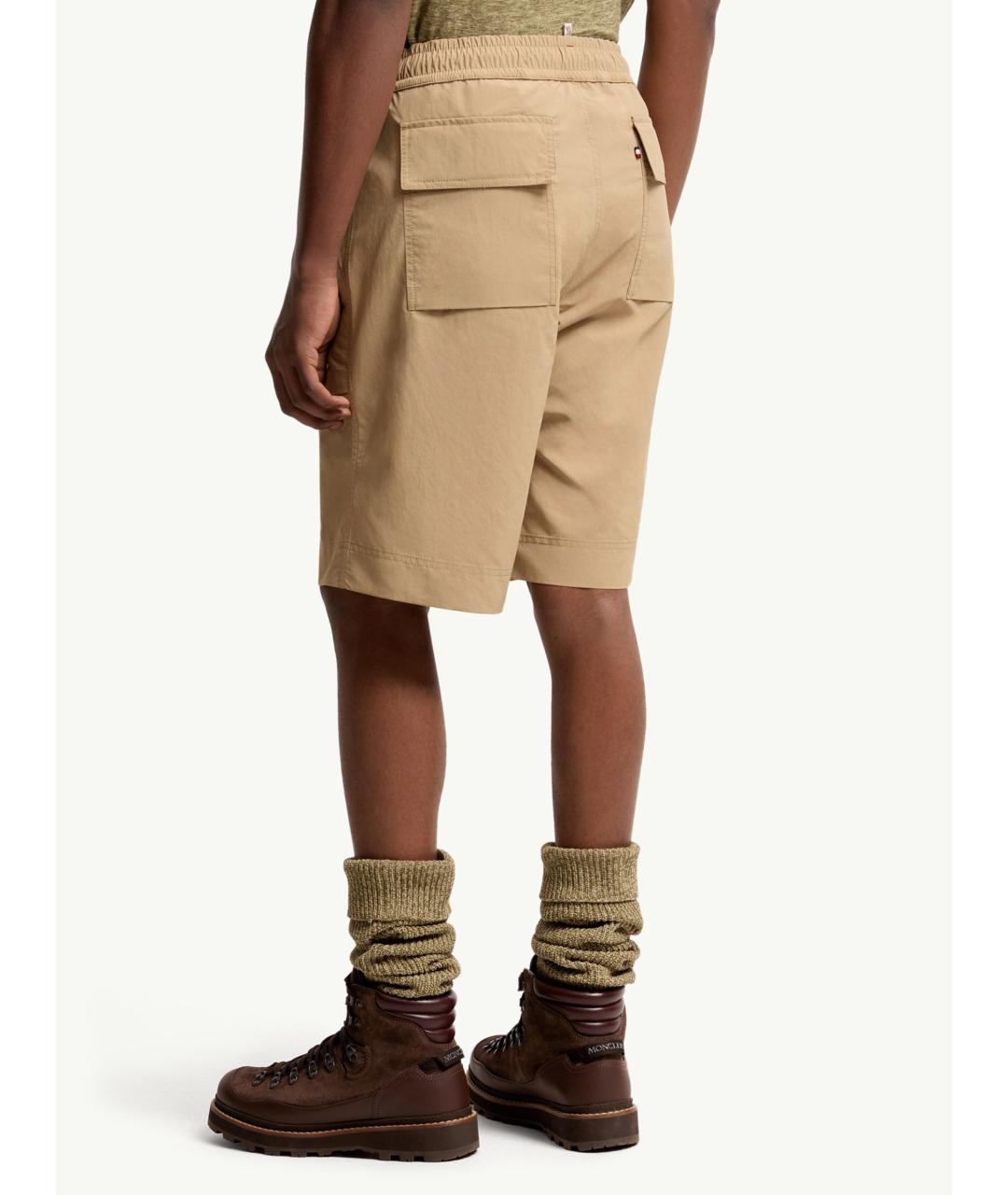 MONCLER Бежевые полиэстеровые шорты, фото 5