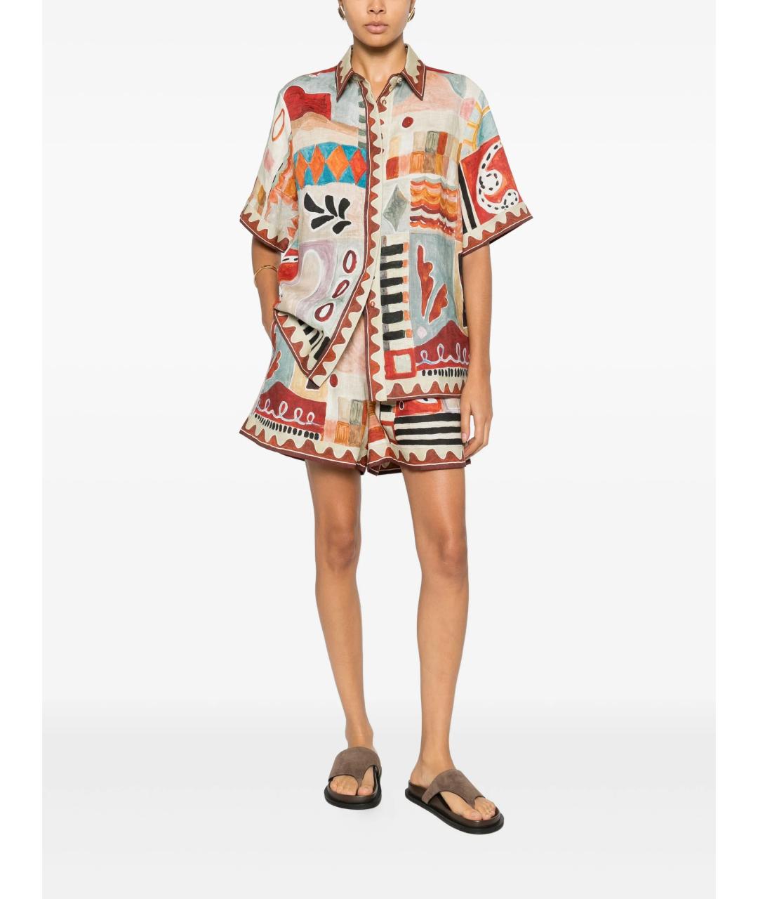 Alemais Мульти льняные шорты, фото 2