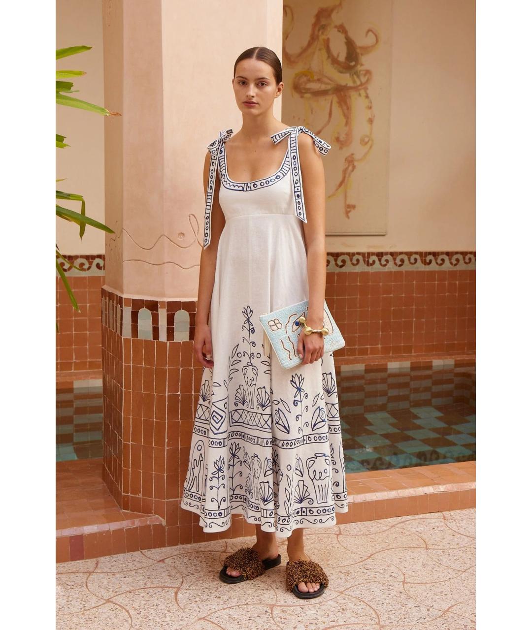 Alemais Белое льняное повседневное платье, фото 2