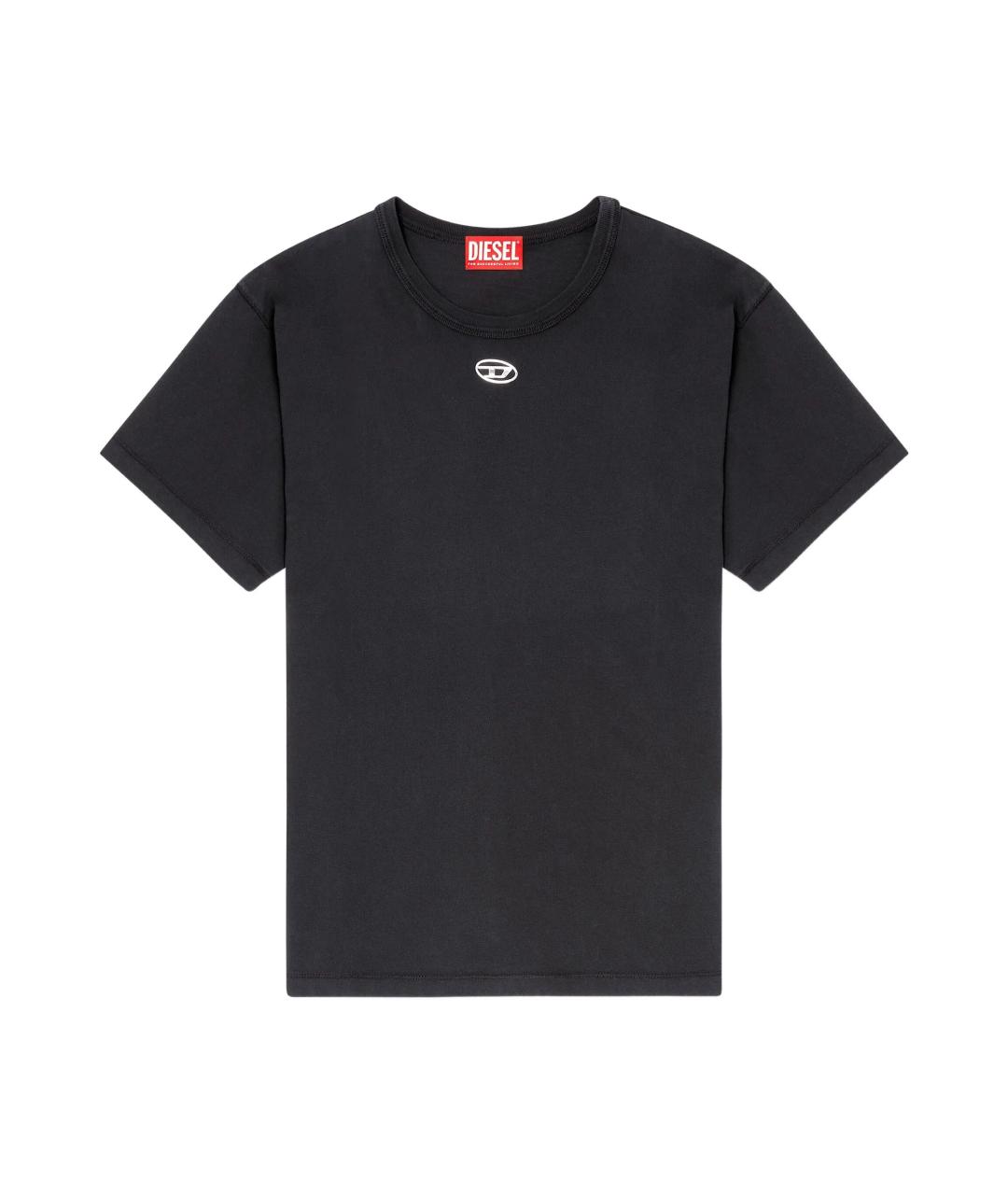 DIESEL Черная хлопковая футболка, фото 1