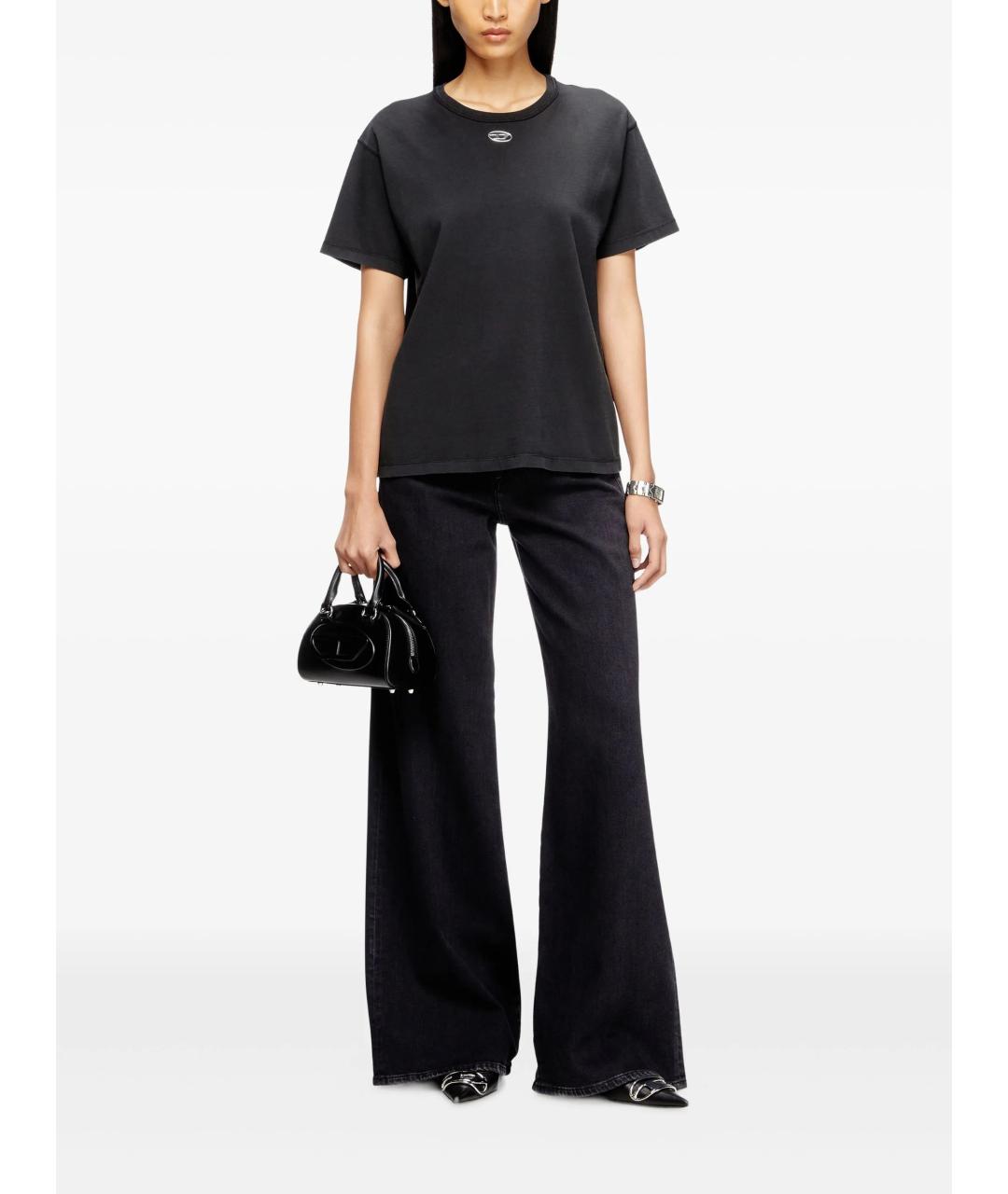 DIESEL Черная хлопковая футболка, фото 2