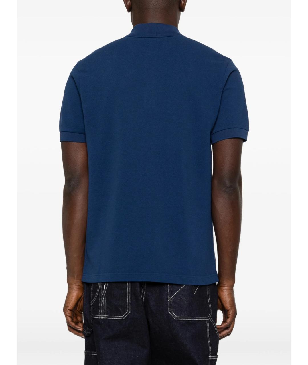 KENZO Синее хлопковое поло с коротким рукавом, фото 4