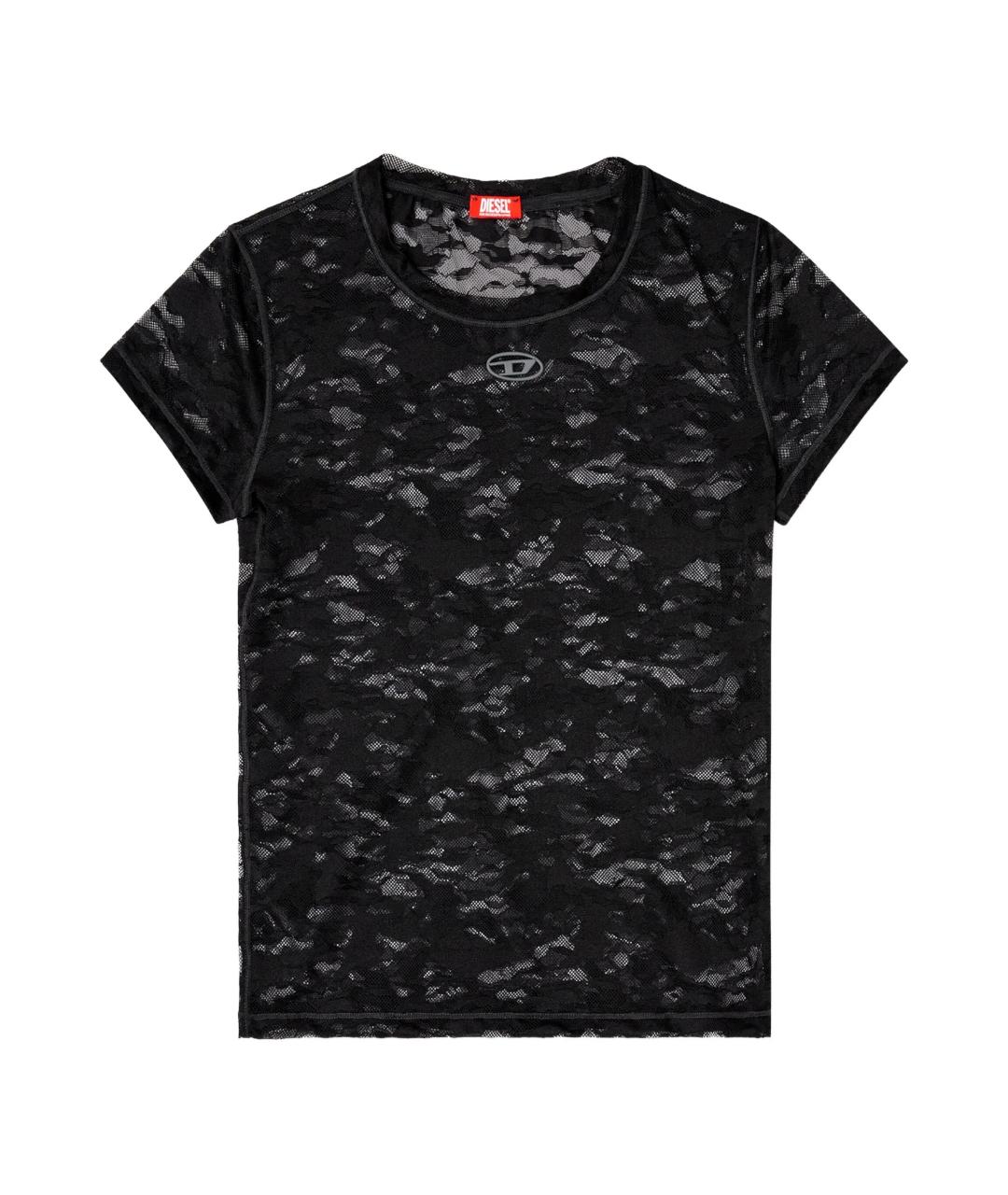 DIESEL Черная полиамидовая футболка, фото 1