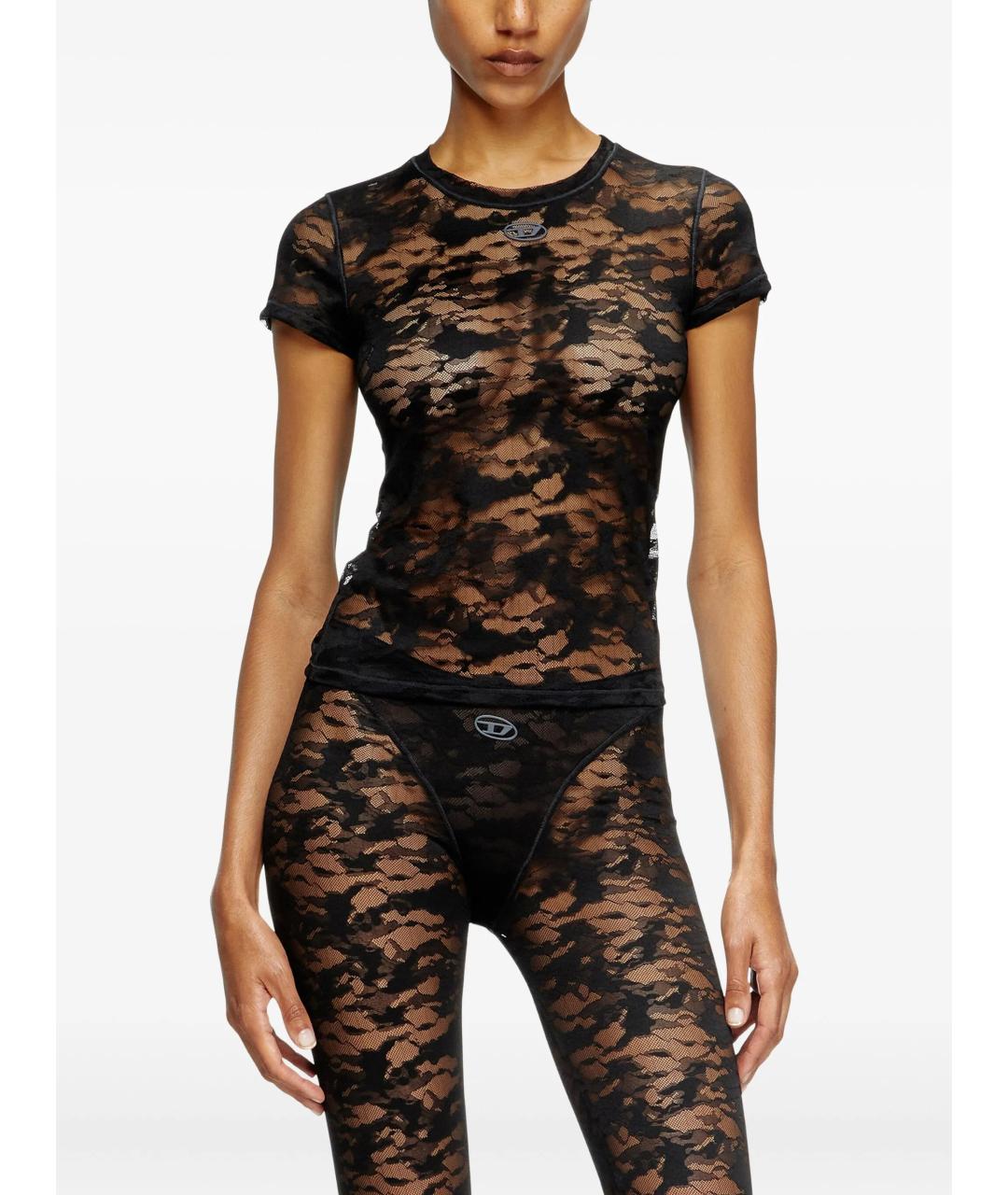 DIESEL Черная полиамидовая футболка, фото 3