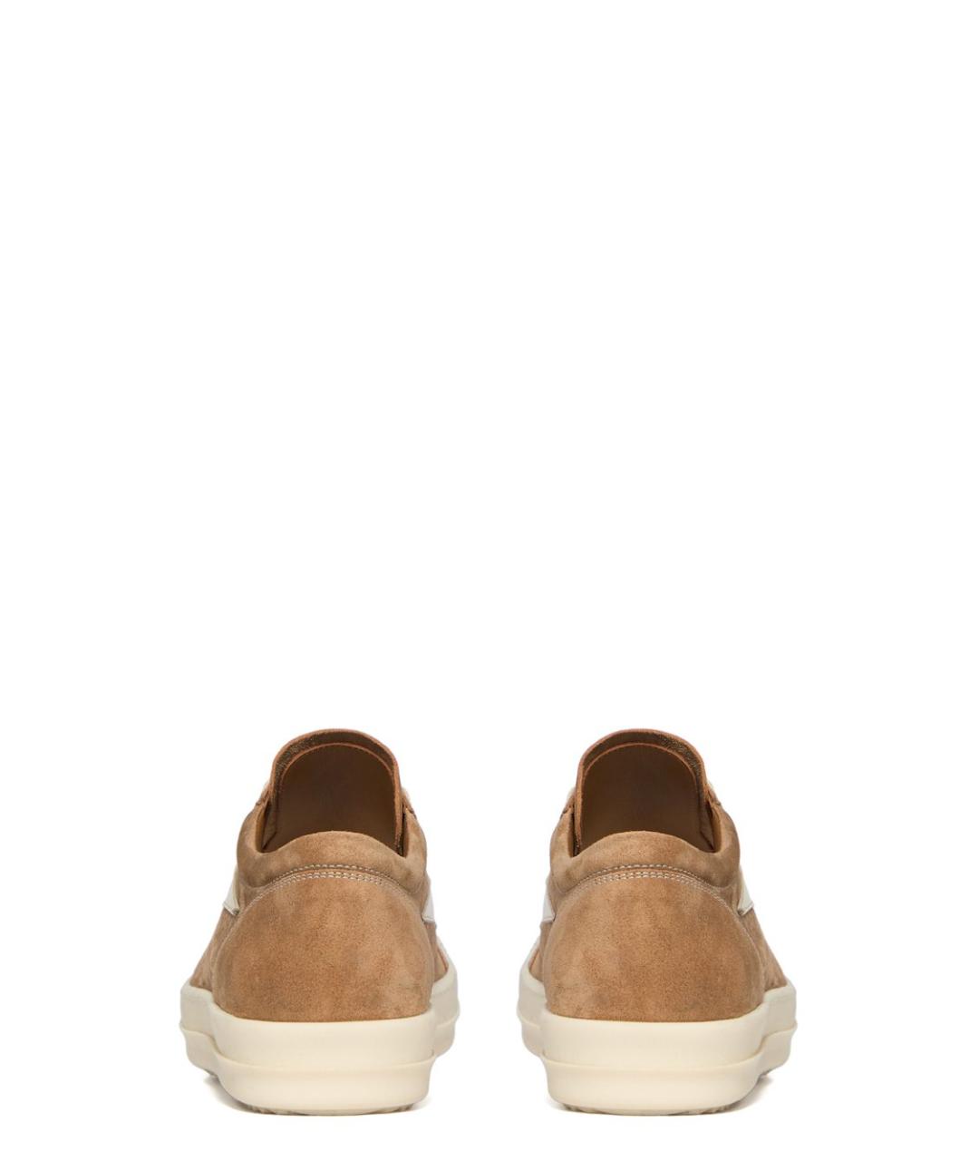 RICK OWENS Коричневые замшевые низкие кроссовки / кеды, фото 4