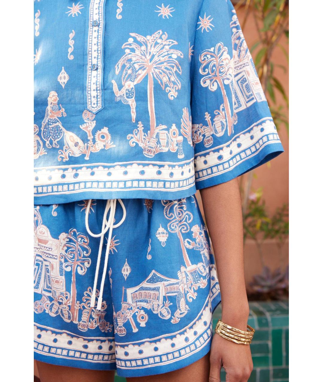 Alemais Синие льняные шорты, фото 5