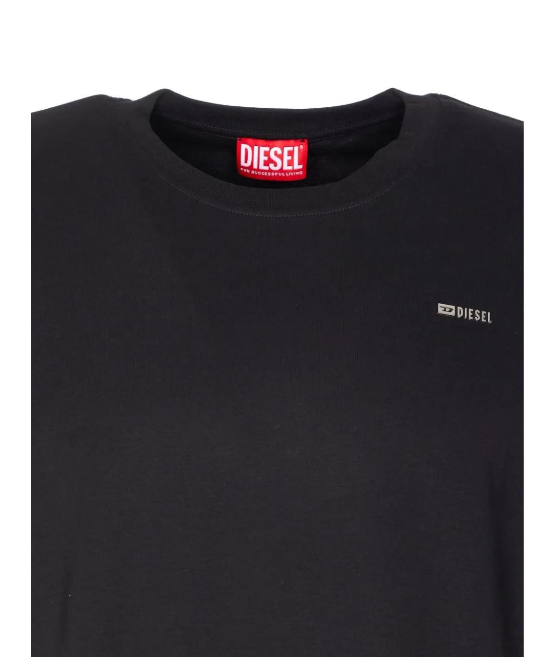 DIESEL Черная хлопковая футболка, фото 4