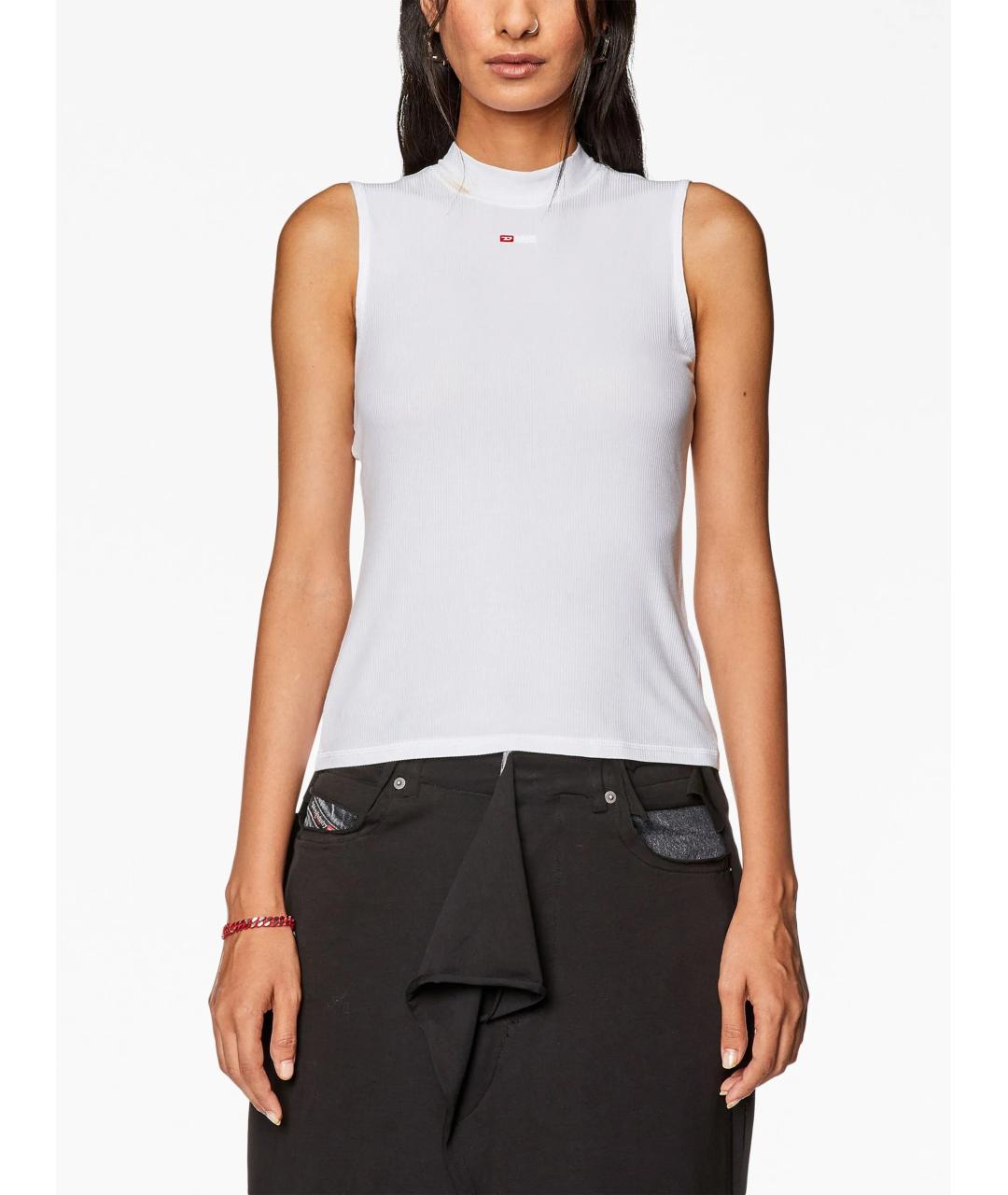 DIESEL Белая вискозная майка, фото 4