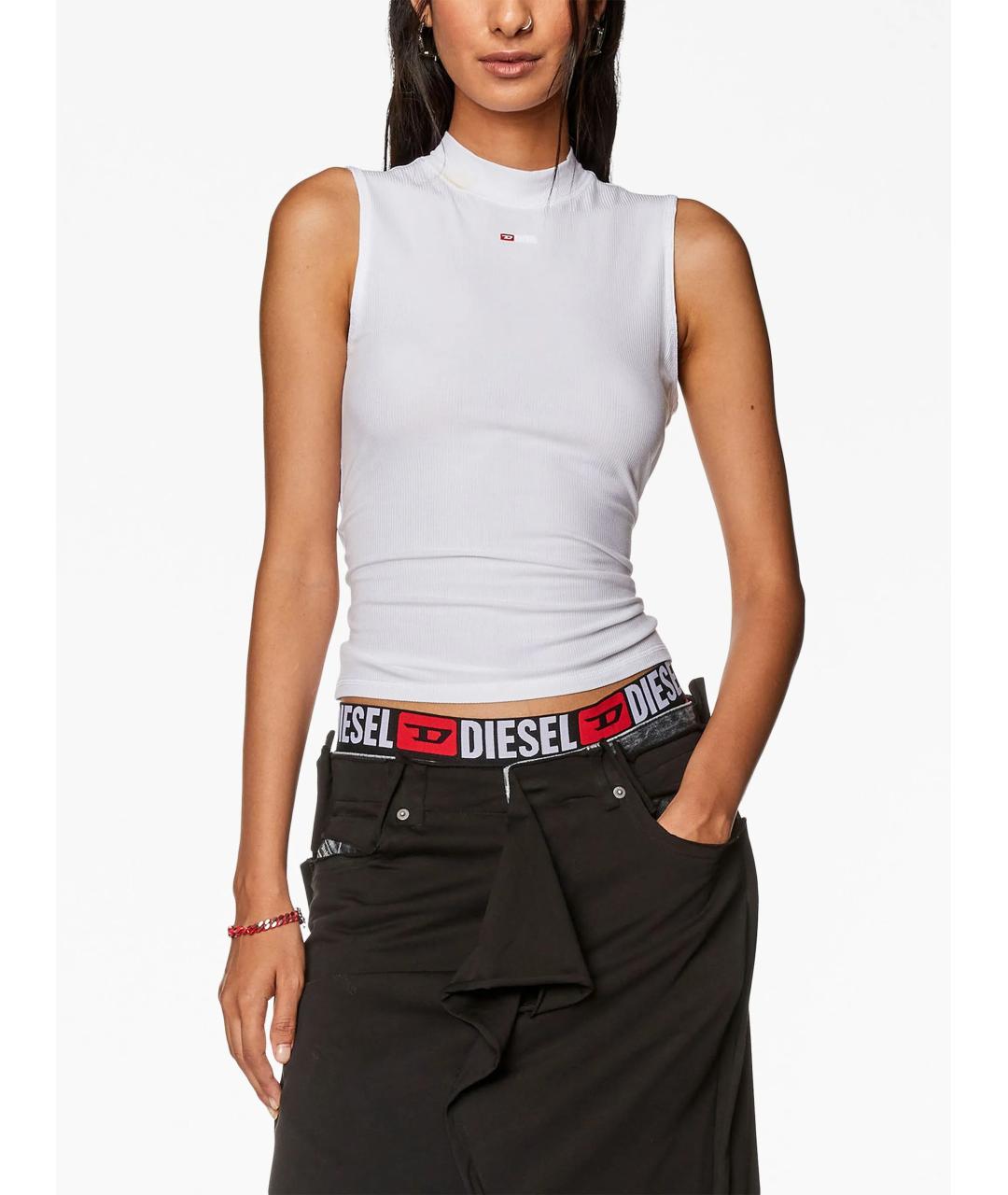 DIESEL Белая вискозная майка, фото 3