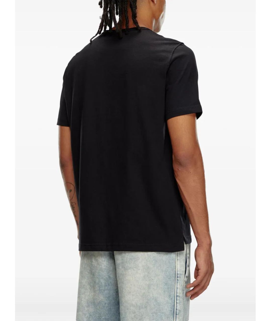 DIESEL Черная хлопковая футболка, фото 4