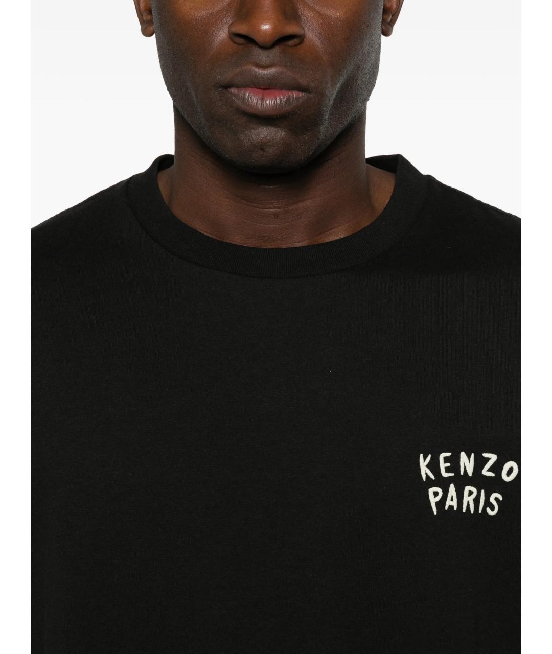 KENZO Черная хлопковая футболка, фото 5