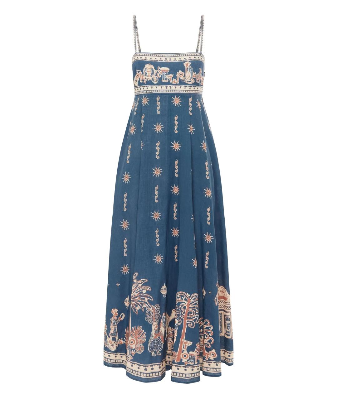 Alemais Синее льняное повседневное платье, фото 1