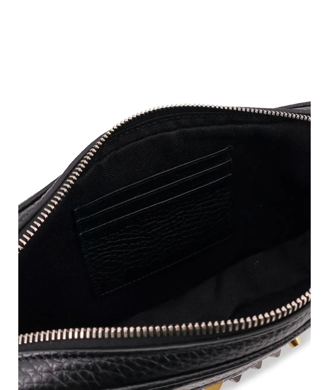 VALENTINO Черная кожаная барсетка, фото 4