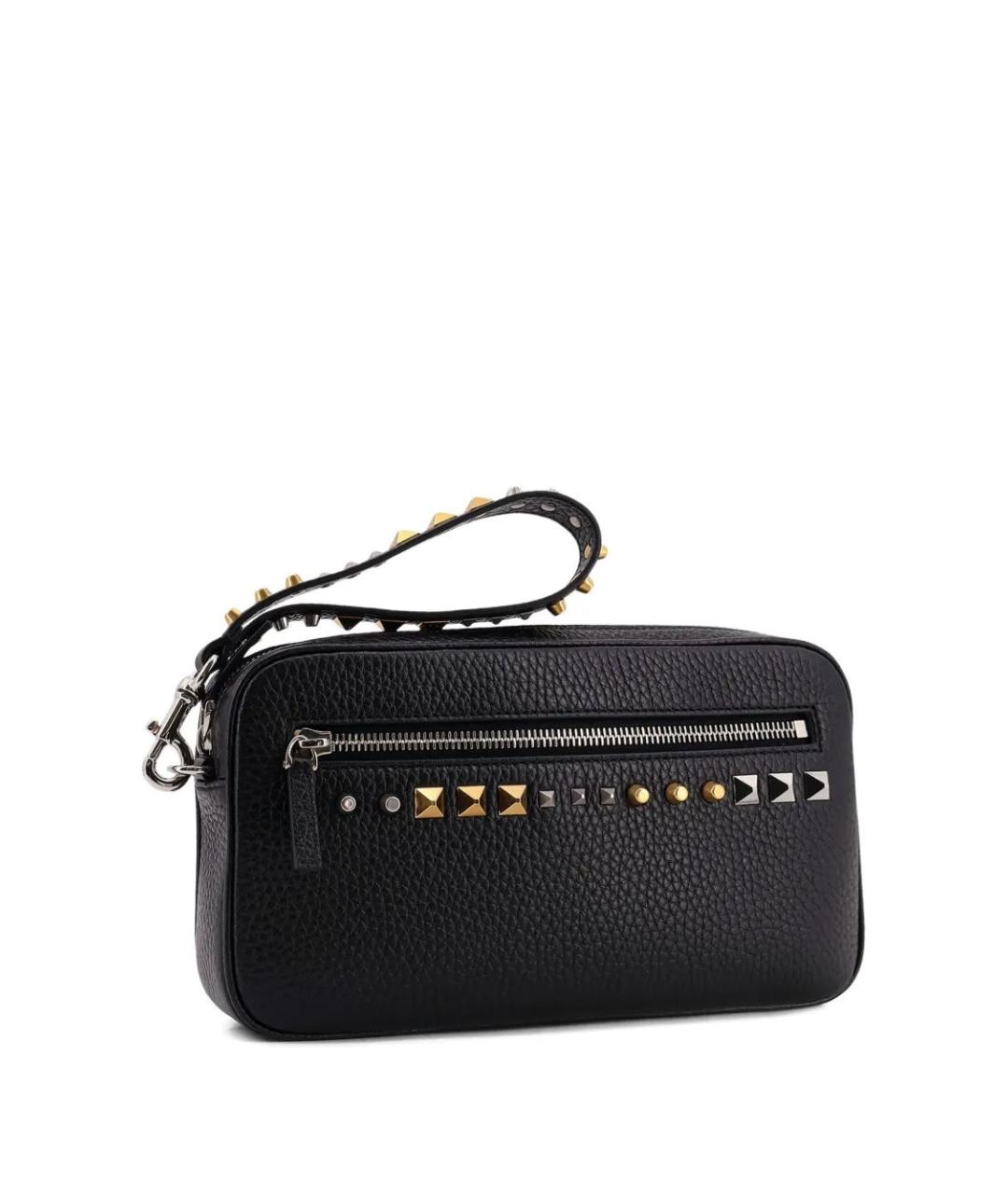 VALENTINO Черная кожаная барсетка, фото 3