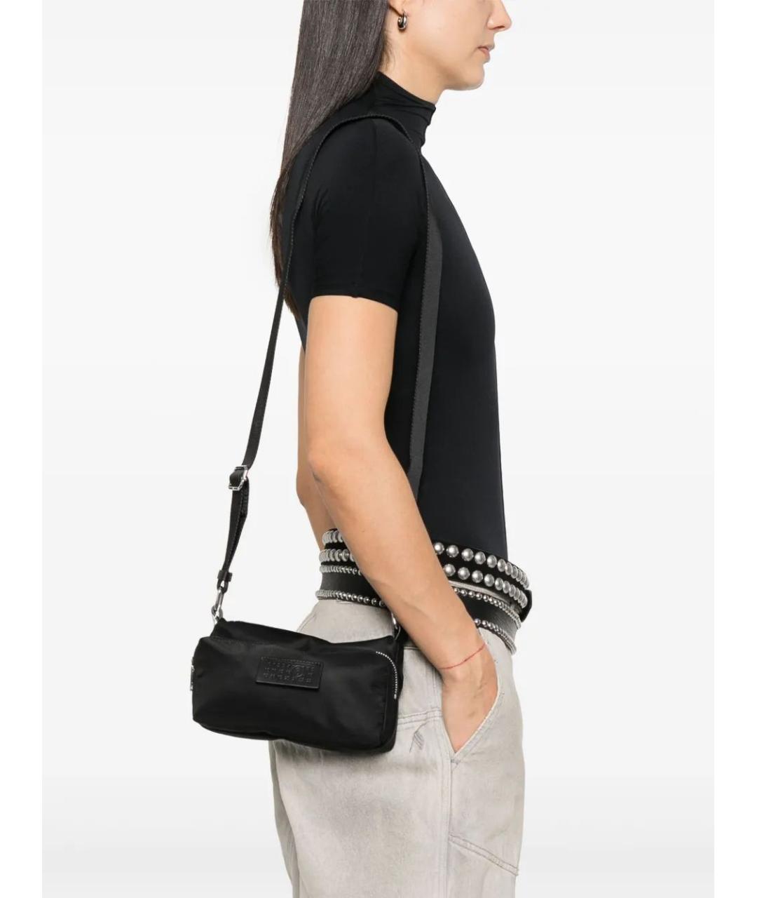 MM6 MAISON MARGIELA Черная тканевая сумка на плечо, фото 2