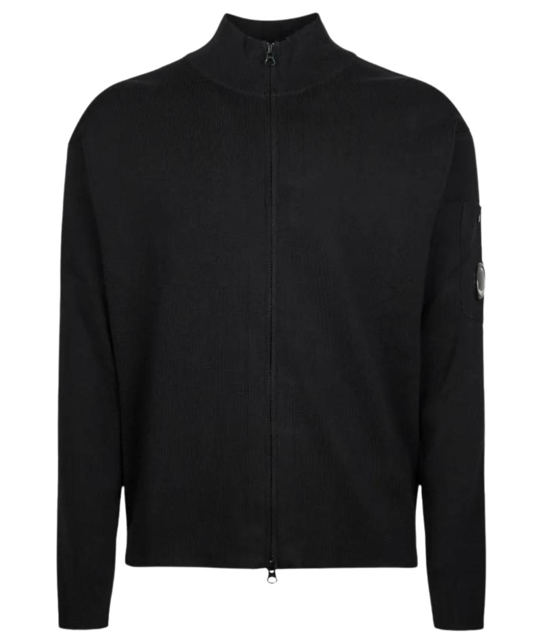 CP COMPANY Черный хлопковый кардиган, фото 1