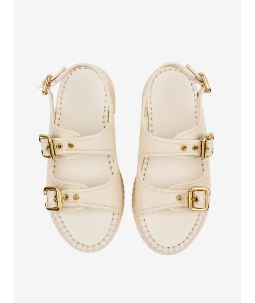 CHLOE Бежевые кожаные сандалии, фото 5