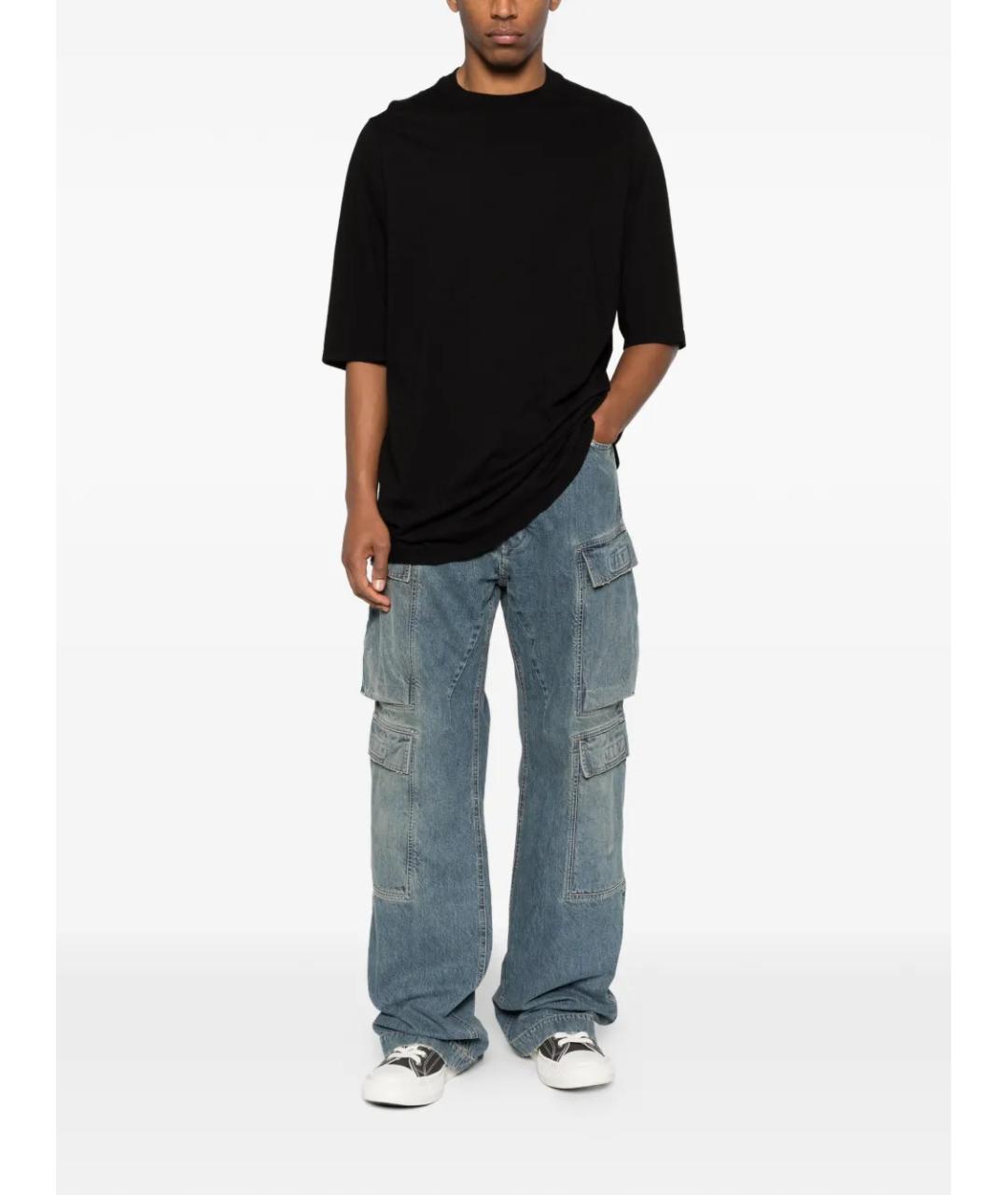 RICK OWENS DRKSHDW Синие хлопковые прямые джинсы, фото 2