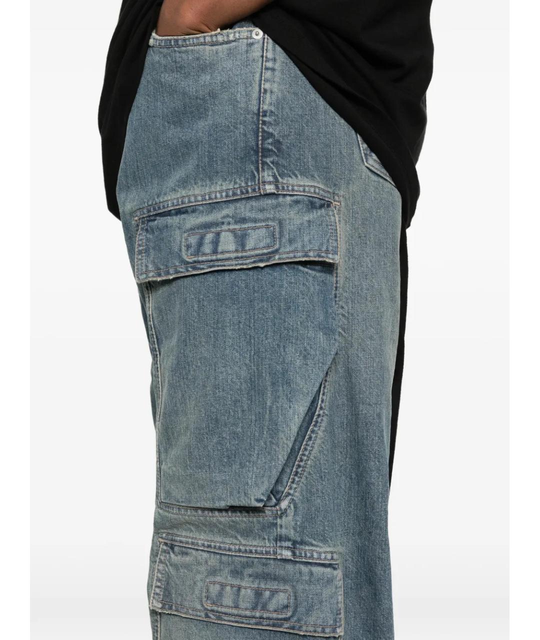 RICK OWENS DRKSHDW Синие хлопковые прямые джинсы, фото 5