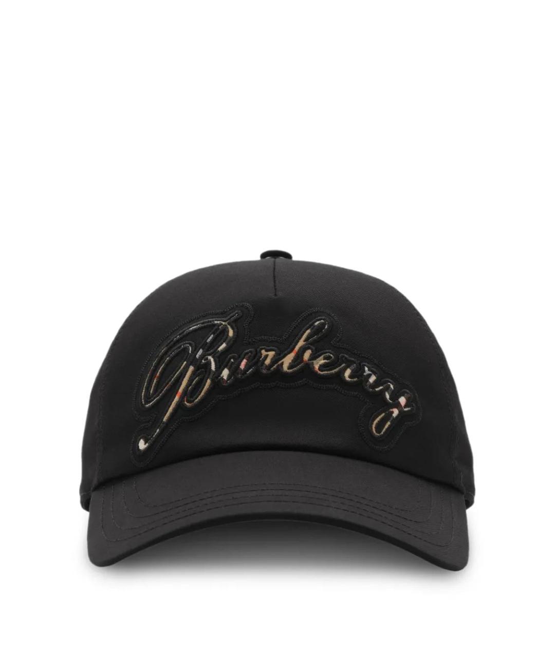 BURBERRY Черная хлопковая кепка/бейсболка, фото 1