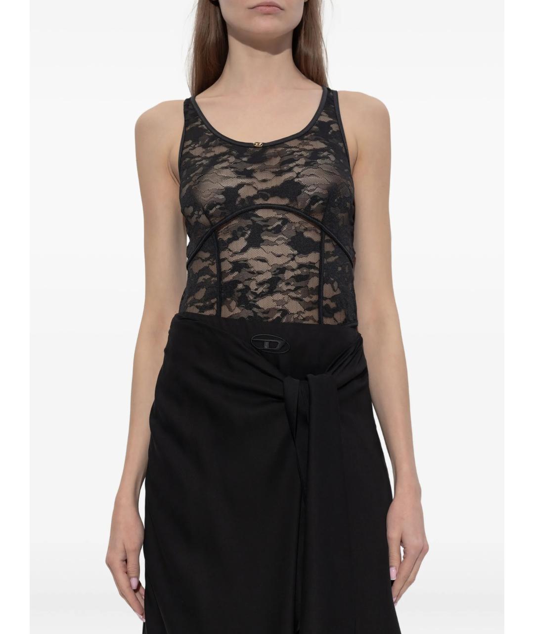 DIESEL Черное полиамидовое боди, фото 3