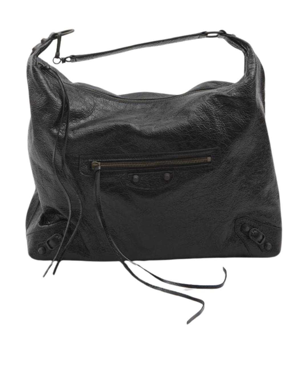 BALENCIAGA Черная кожаная сумка тоут, фото 1
