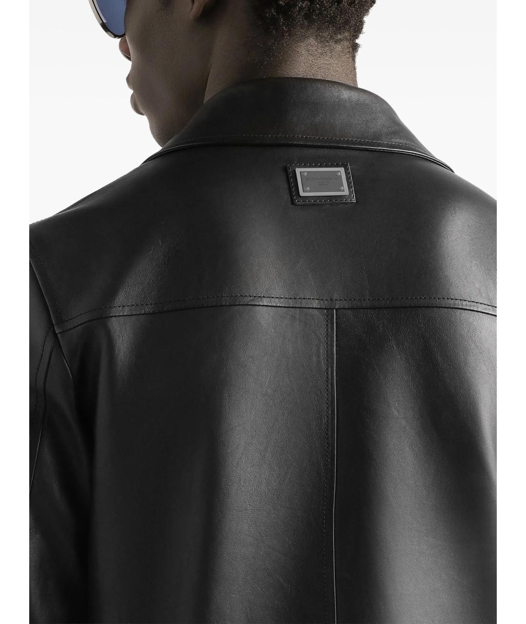 DOLCE&GABBANA Черная кожаная куртка, фото 4