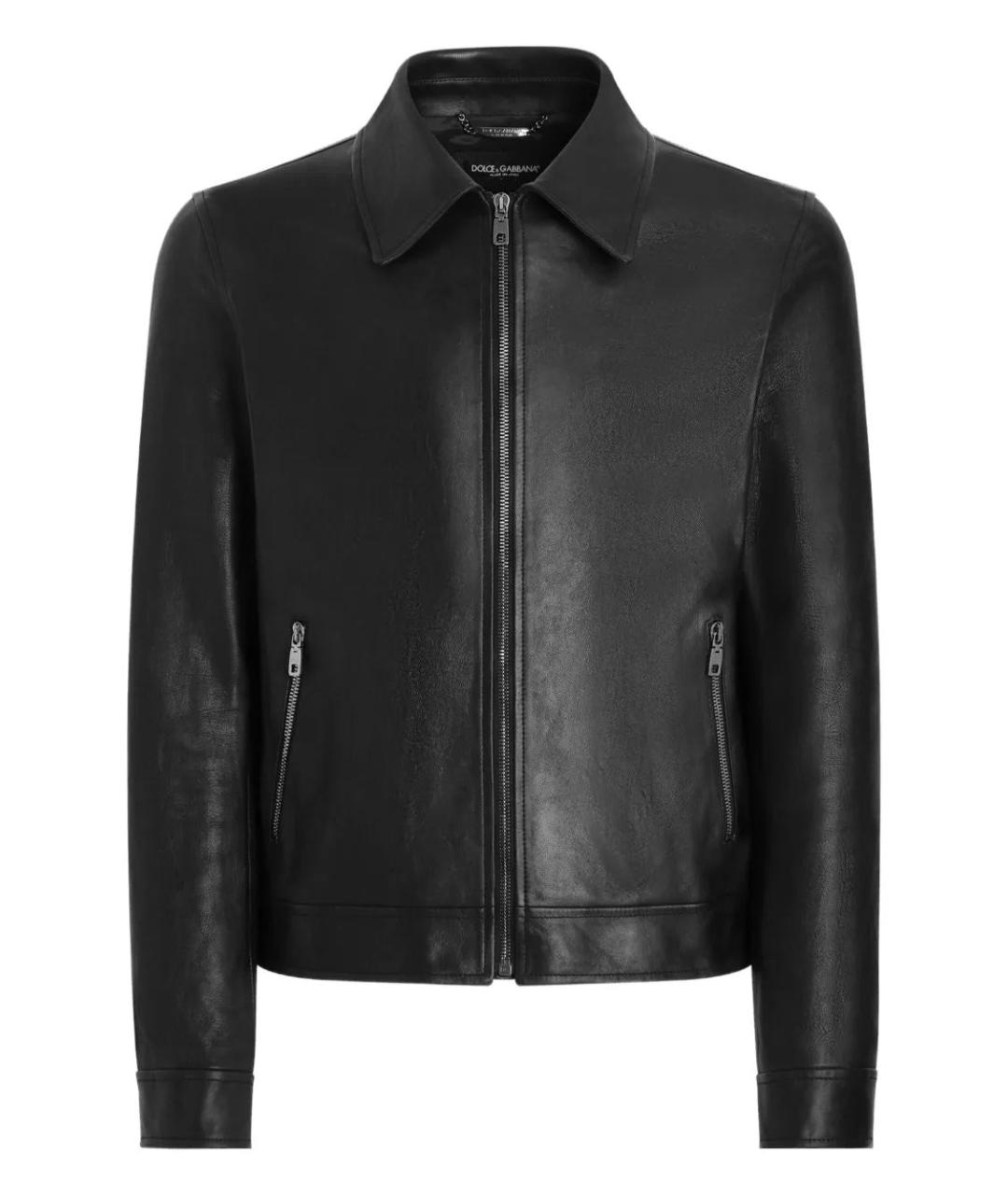 DOLCE&GABBANA Черная кожаная куртка, фото 1