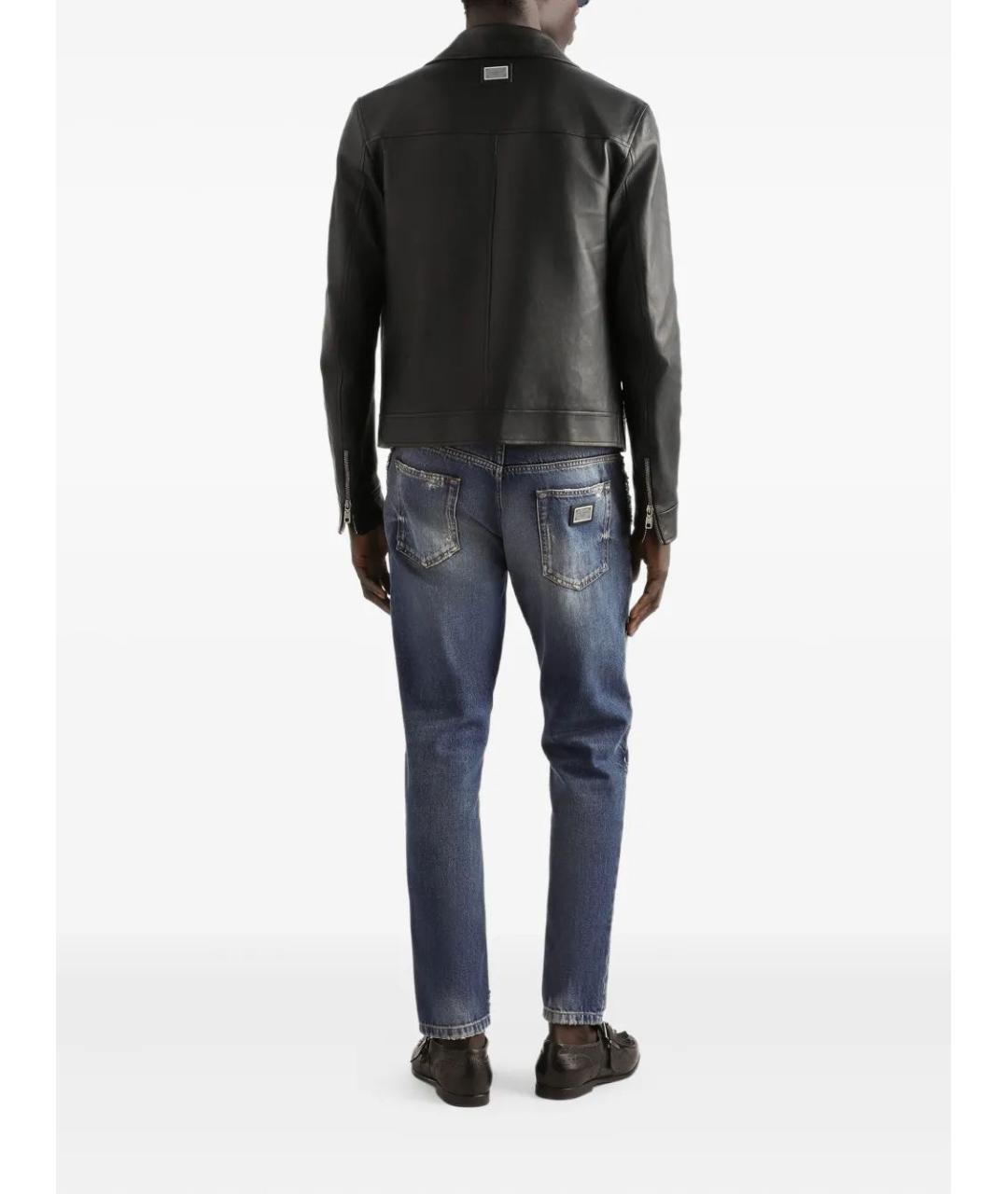 DOLCE&GABBANA Черная кожаная куртка, фото 3