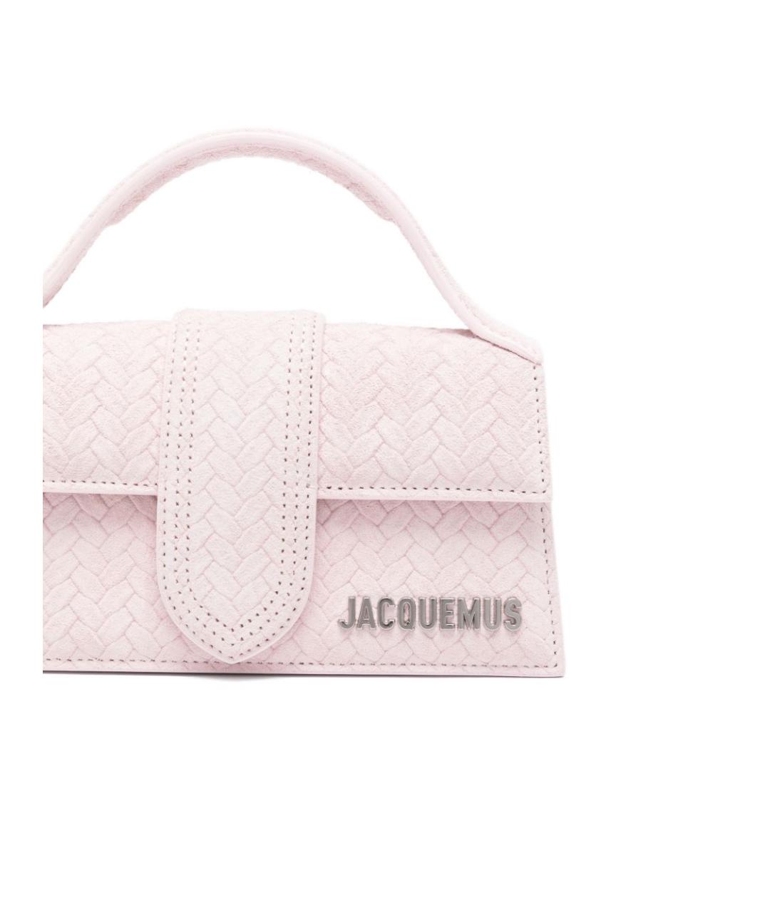 JACQUEMUS Розовая кожаная сумка с короткими ручками, фото 4