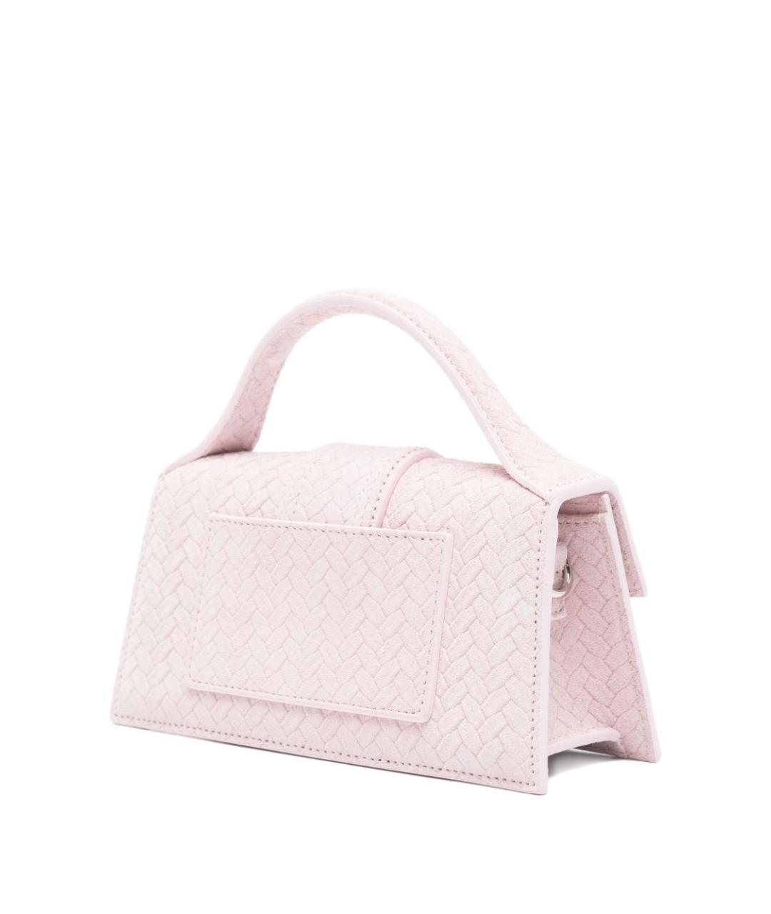 JACQUEMUS Розовая кожаная сумка с короткими ручками, фото 3