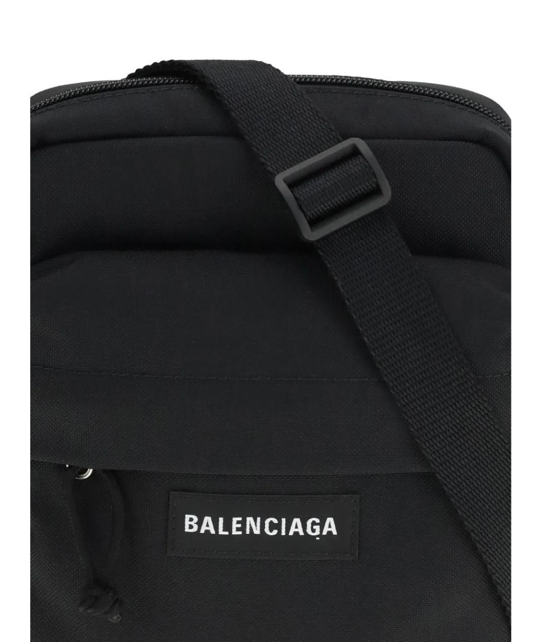 BALENCIAGA Черная тканевая сумка на плечо, фото 4