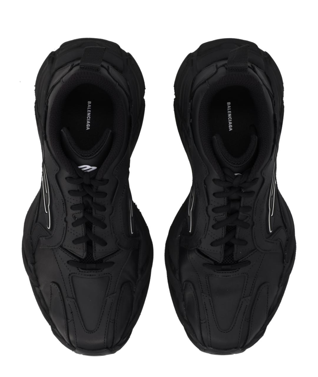 BALENCIAGA Черные кожаные низкие кроссовки / кеды, фото 5