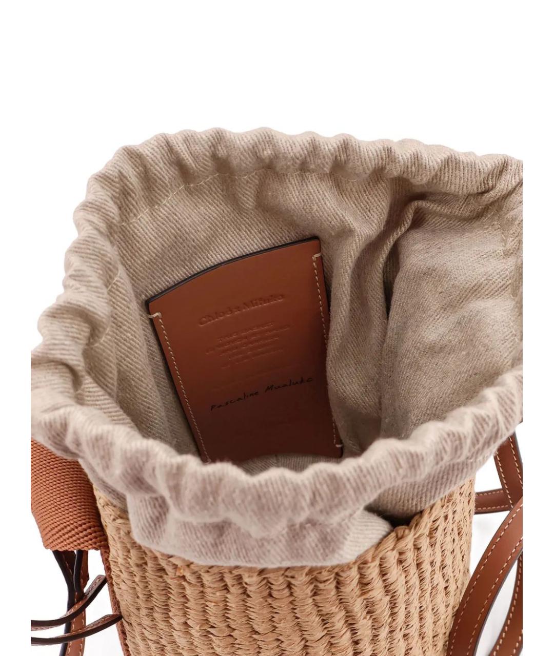 CHLOE Бежевая пелетеная сумка через плечо, фото 5