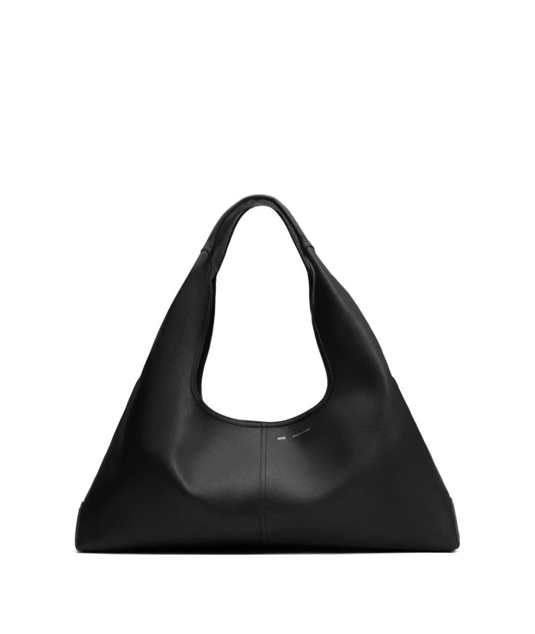 Ami Paris Черная кожаная сумка через плечо, фото 1