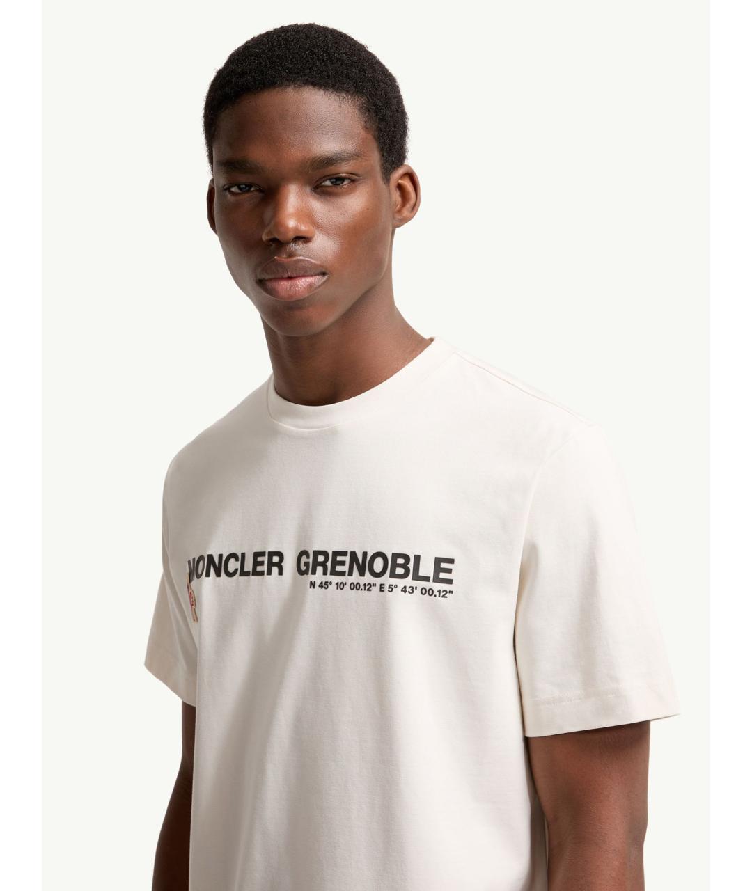 MONCLER Белая хлопковая футболка, фото 3