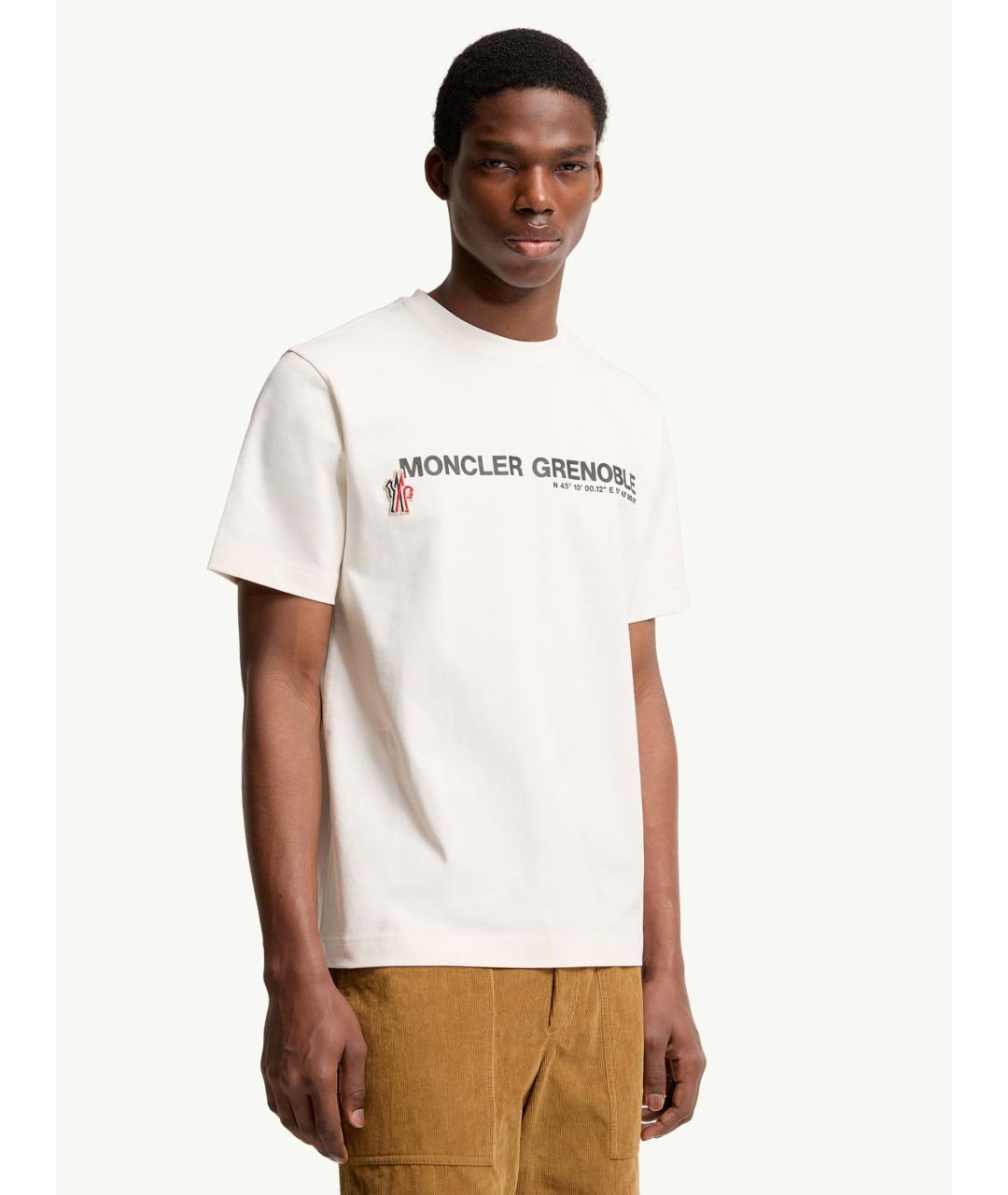 MONCLER Белая хлопковая футболка, фото 4