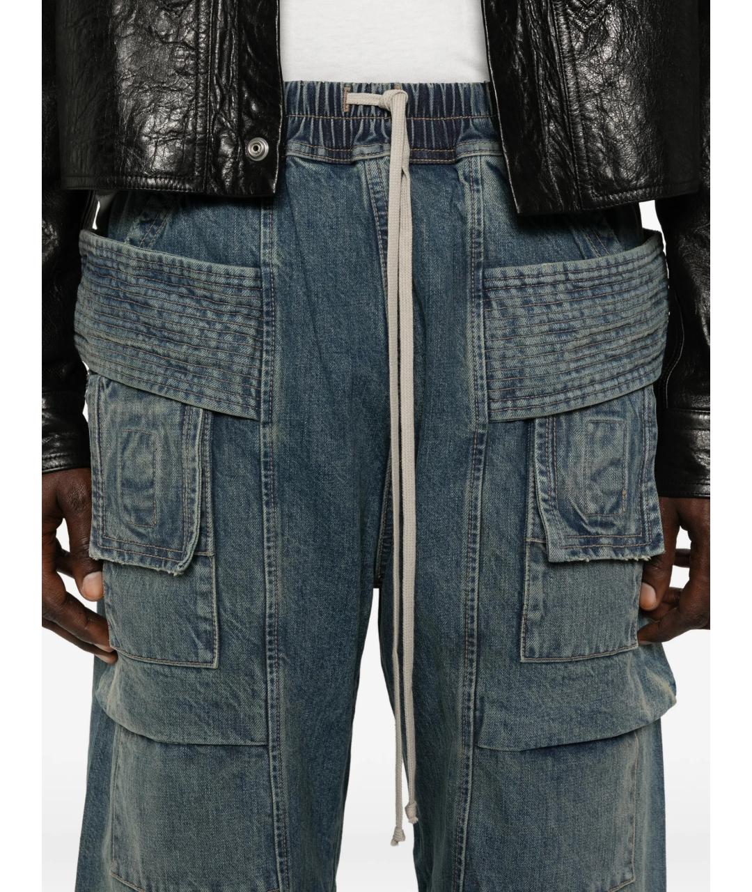 RICK OWENS DRKSHDW Синие хлопковые прямые джинсы, фото 5