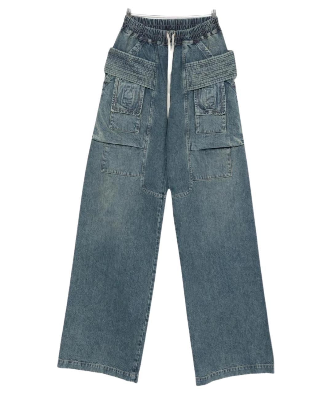 RICK OWENS DRKSHDW Синие хлопковые прямые джинсы, фото 1