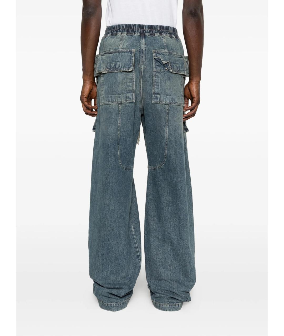 RICK OWENS DRKSHDW Синие хлопковые прямые джинсы, фото 4