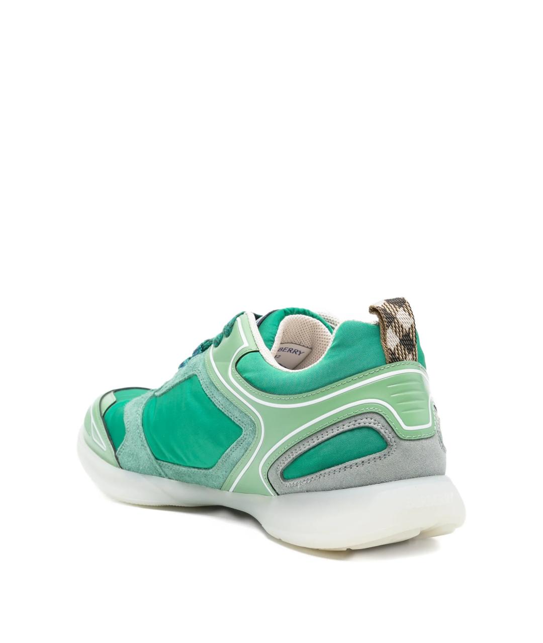 BURBERRY Зеленые синтетические низкие кроссовки / кеды, фото 3