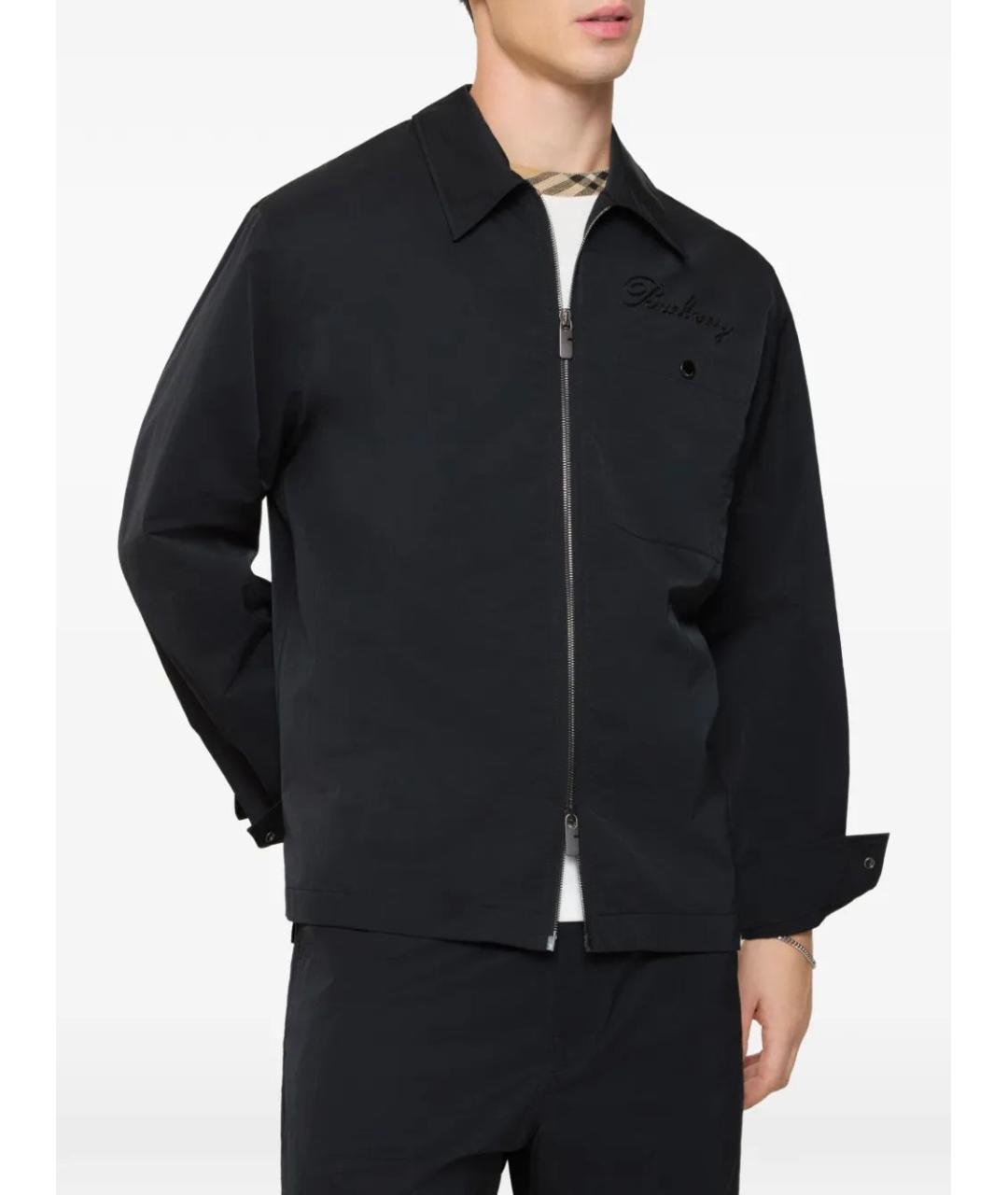 BURBERRY Черная полиамидовая куртка, фото 2