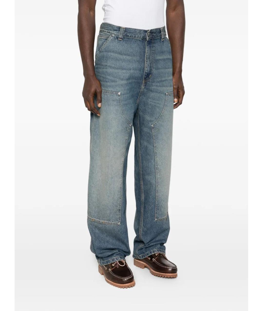 CARHARTT WIP Синие хлопковые прямые джинсы, фото 3