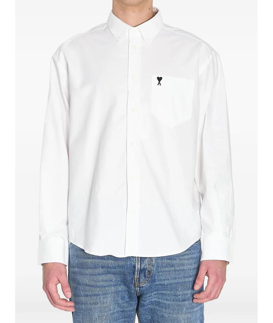 Ami Paris Белая хлопковая кэжуал рубашка, фото 5