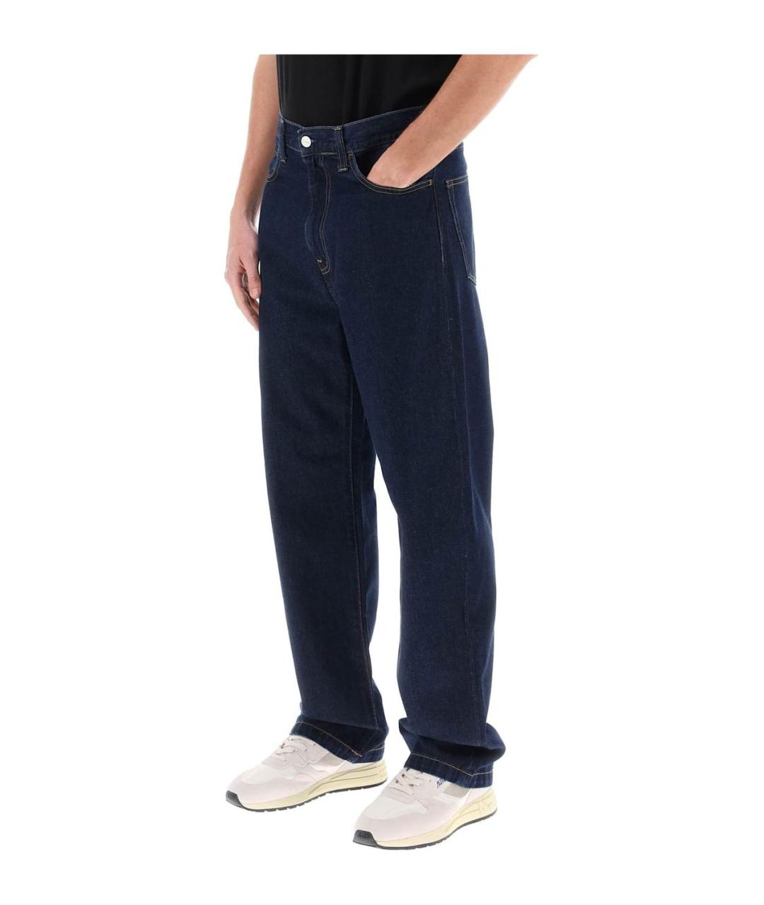 CARHARTT WIP Темно-синие хлопковые прямые джинсы, фото 3