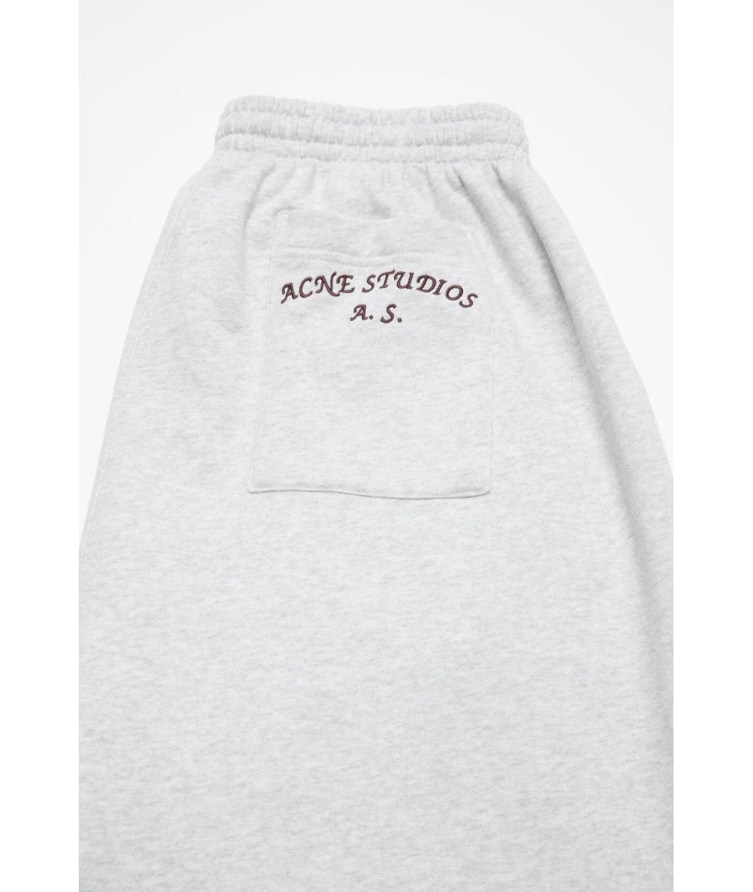 ACNE STUDIOS Серые хлопковые повседневные брюки, фото 3